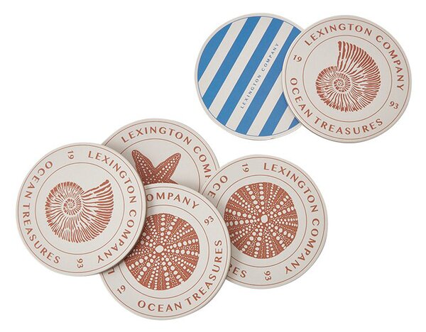 Lexington Ocean Treasures coasters 6-pack Blue