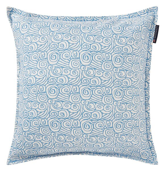 Lexington Waves Printed Linen/Cotton cushion cover 50x50 cm White