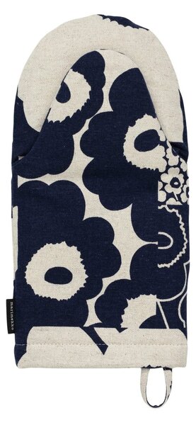 Marimekko Unikko kollaasi oven mitt Linen-dark navy