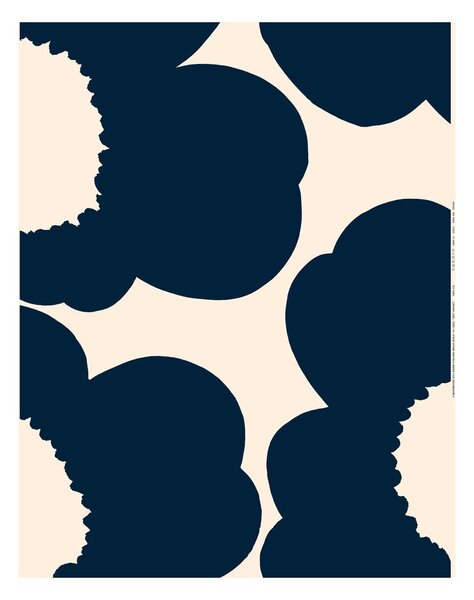 Marimekko Iso Unikko fabric cotton satin Cotton-dark navy