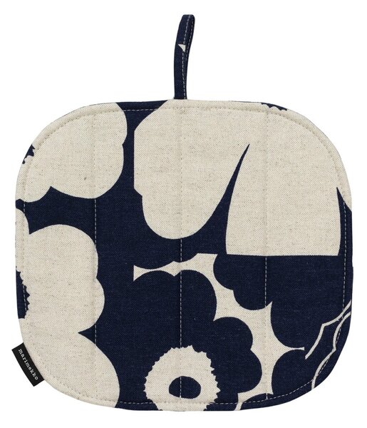 Marimekko Unikko kollaasi potholder 21.5x21.5 cm Linen-dark navy