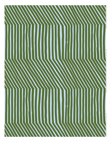 Marimekko Kalasääski cotton fabric Forest green-light blue