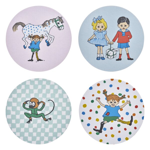 Muurla Pippi coasters 4 pieces Boing-boing