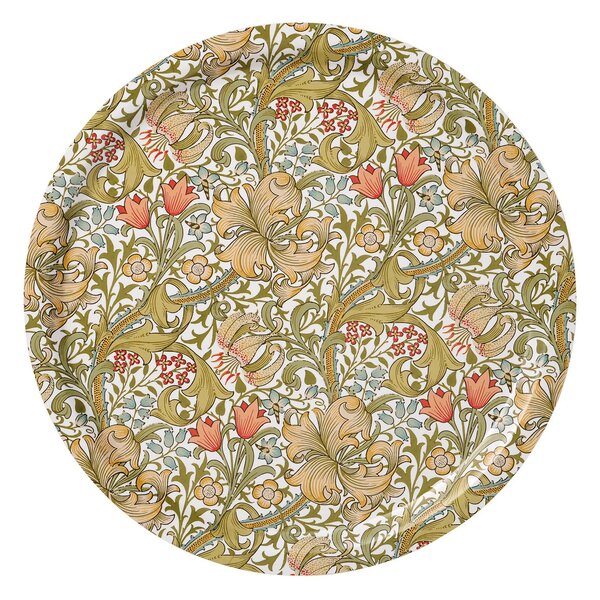 Klippan Yllefabrik Golden Lily round tray Ø49 cm Multi