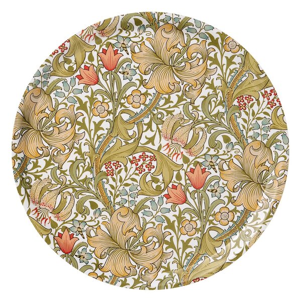 Klippan Yllefabrik Golden Lily round tray Ø38 cm Multi