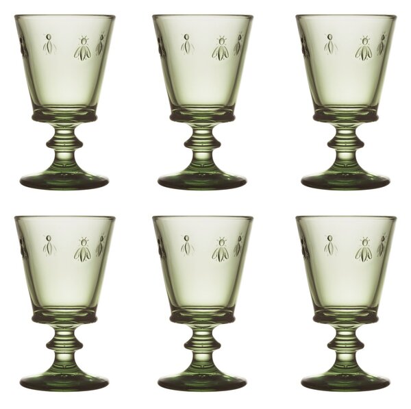 La Rochère Abeille wine glass 24 cl 6-pack Olive green