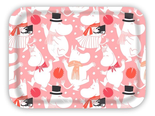 Opto Design Moomin celebration tray 27x20 cm White-pink