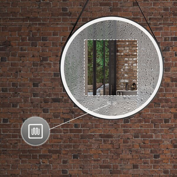 Round LED Mirror Hanging on Strap 70 cm 104