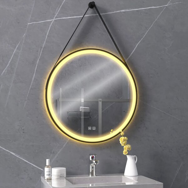 Round LED Mirror Hanging on Strap 70 cm 104