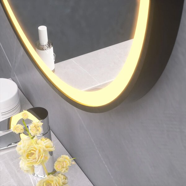 Round LED Mirror Hanging on Strap 70 cm 104
