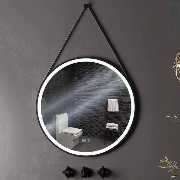 Round LED Mirror Hanging on Strap 70 cm 104