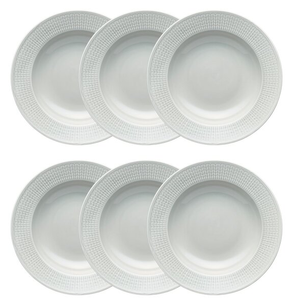 Rörstrand Swedish Grace deep plate 25 cm 6-pack Mist(grey) Mist (grey)