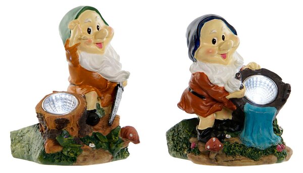 Garden gnomes Home ESPRIT Multicolour 11,5 x 11 x 15,2 cm (2 Units)