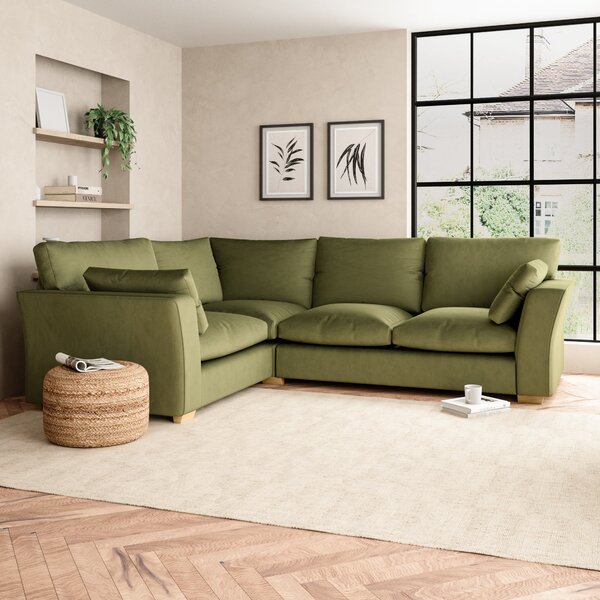 Blakeney Luxury Velvet Corner Sofa Luxury Velvet Olive