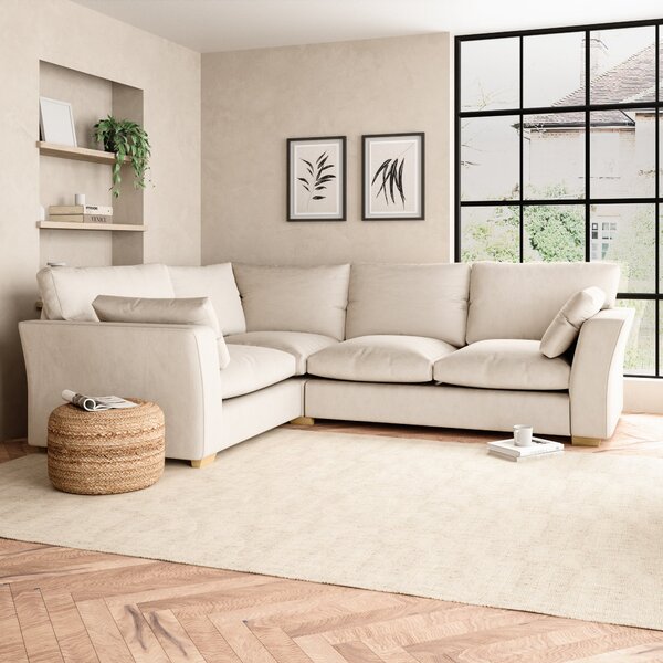 Blakeney Luxury Velvet Corner Sofa Luxury Velvet Natural