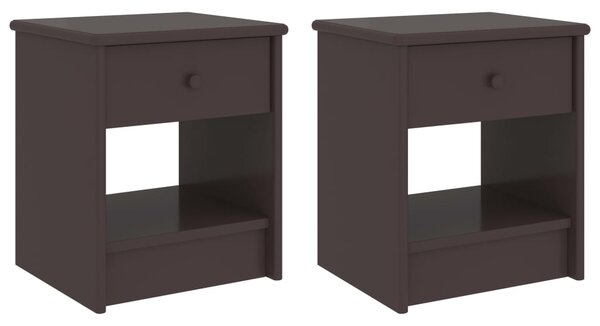 Bedside Cabinets 2 pcs Dark Brown 35x30x40 cm Solid Pinewood