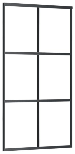 Sliding Door ESG Glass and Aluminium 102x205 cm Black