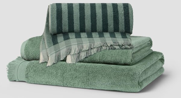 Pine & Moss Green Cotton Towel Duo | Hand Towel x Hand Towel | Piglet in Bed