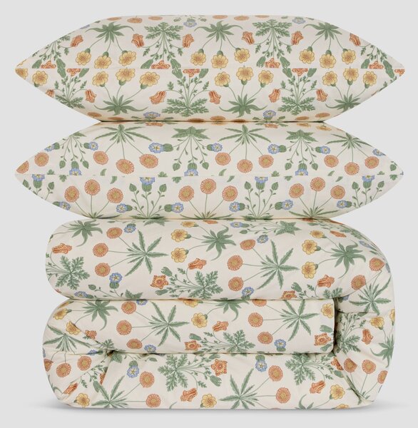 Sage & Mindful Cream Daisy Cotton Duvet Set | Standard x Single | Piglet in Bed