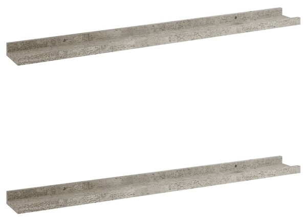 Wall Shelves 2 pcs Concrete Grey 80x9x3 cm