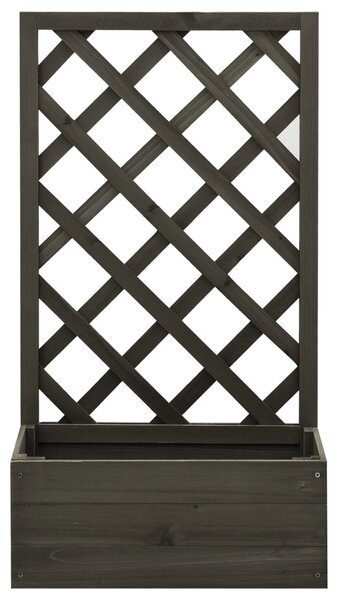 Garden Trellis Planter Grey 50x25x90 cm Solid Firwood