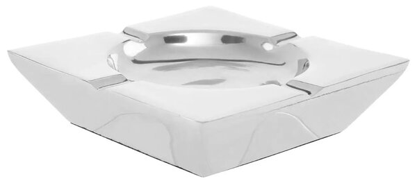 Charlton Aluminium Square Ashtray In Silver Nickel