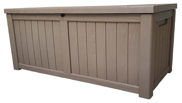 Pevely Plastic Garden Storage Box With Gas Lift In Brown