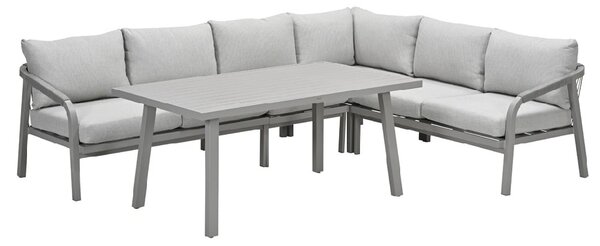 Marietta Aluminium Corner Garden Lounge Dining Set In Taupe