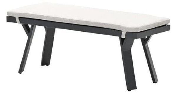Sedalia Aluminium Garden Seating Bench With Cushion In Dark Grey