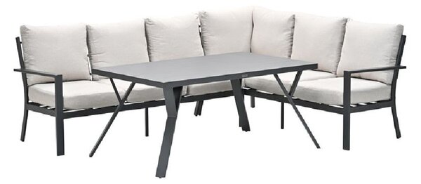 Sedalia Aluminium Right Hand Garden Corner Lounge Set In Sand