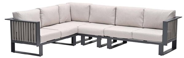Belgrade Aluminium Corner Garden Lounge Sofa In Desert Sand