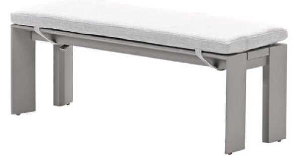 Leonidas Aluminium Garden Seating Bench With Cushion In Taupe