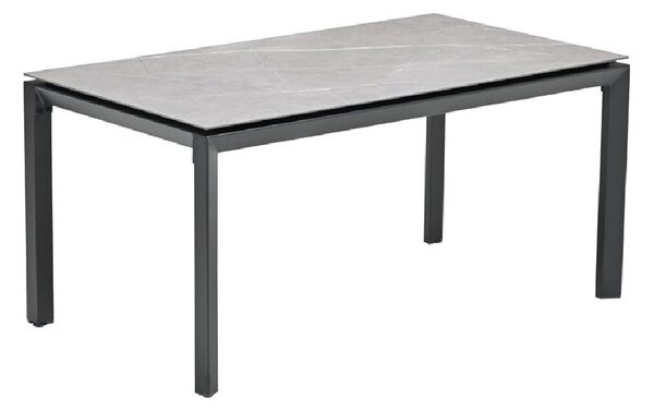 Draper Small Stone Rectangular Garden Dining Table In Grey