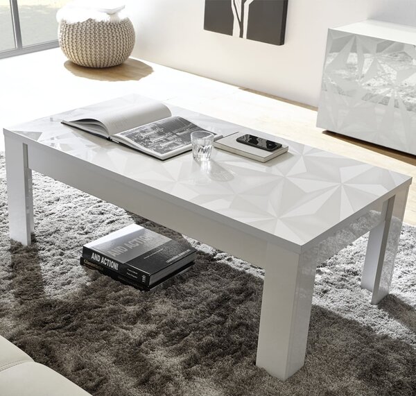 Arlon High Gloss Rectangular Coffee Table In White