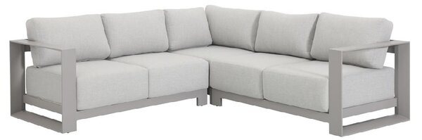 Leonidas Aluminium Garden Corner Sofa With Cushion In Taupe