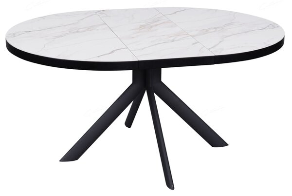 Denton Ceramic Marble Extending Dining Table In White