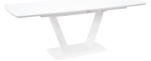 Logan Small Glass Extending Dining Table In White
