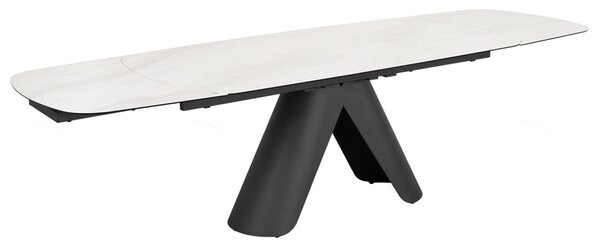 Opelousas Ceramic Marble Extending Dining Table In Matt White