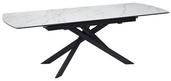Costa Ceramic Marble Extending Dining Table In White