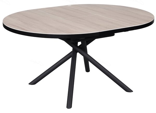 Denton Ceramic Marble Extending Dining Table In Oak