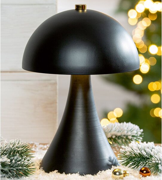 Allston Metal Mushroom LED Table Lamp In Black