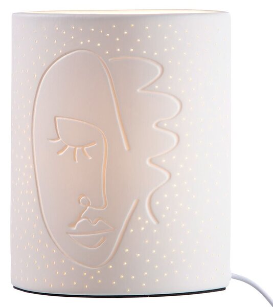 Allegan Small Porcelain Face Design Table Lamp In White
