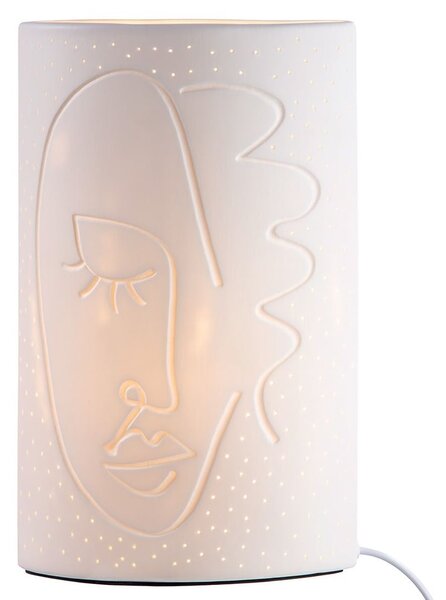 Allegan Large Porcelain Face Design Table Lamp In White