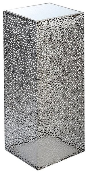 Purley Small Glass Metal Decorative Pillar In Silver