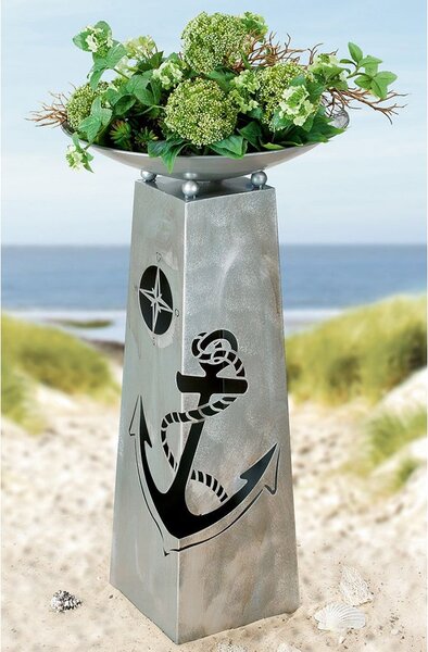 Renee Metal Anchor Design Bowl Stand In Silver