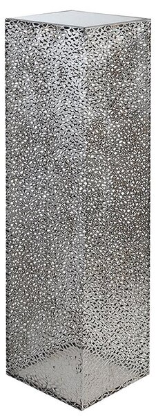 Purley Large Glass Metal Decorative Pillar In Silver