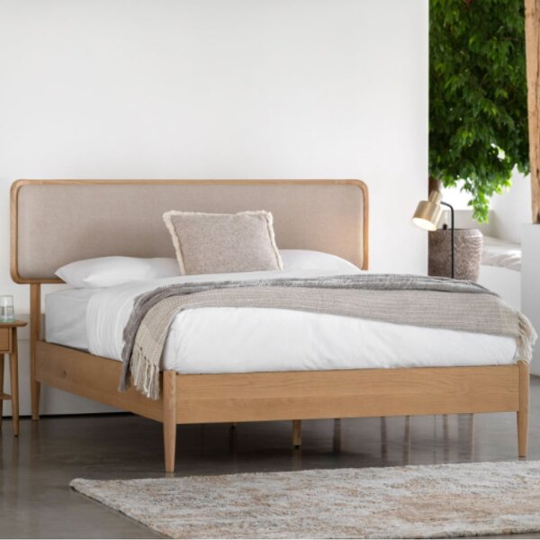 Hervey Wooden King Size Bed In Natural