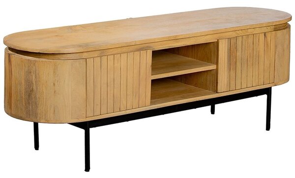 Roseau Wooden TV Stand With 2 Doors In Natural