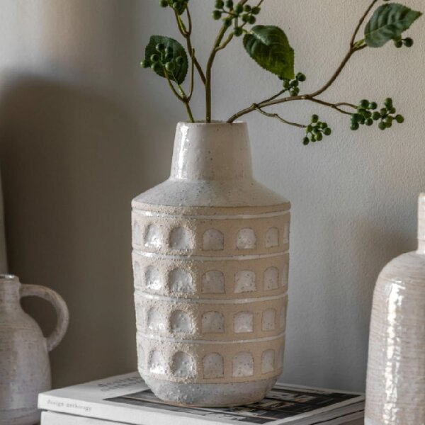 Chatfield Ceramic Graphic Vase In White