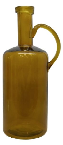 Hebron Glass Hand Blown Vase In Amber